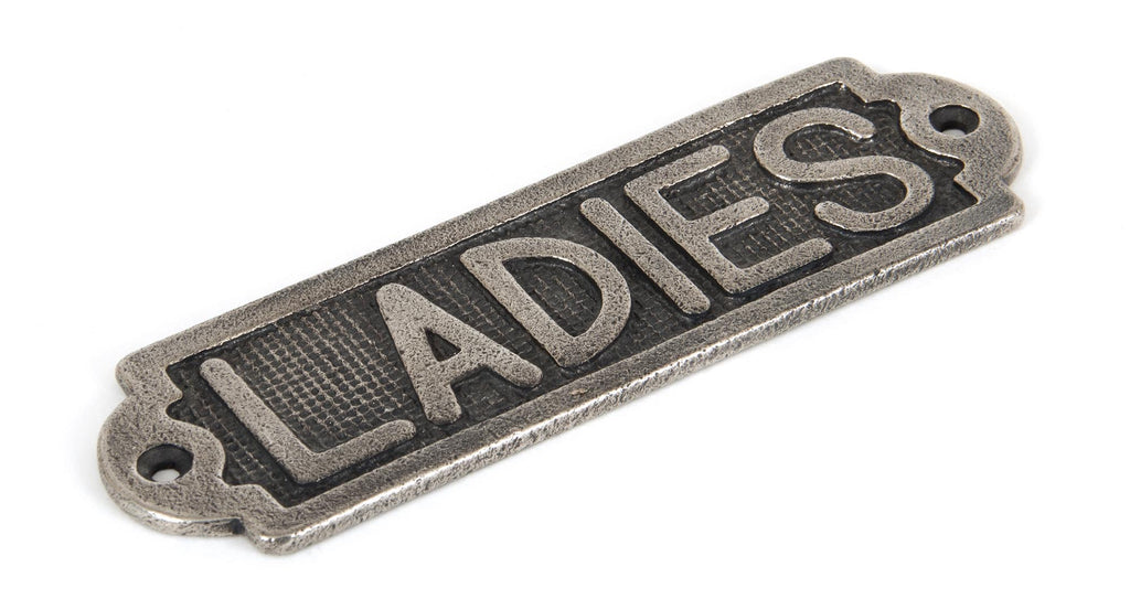 From The Anvil's Antique Pewter Ladies Sign