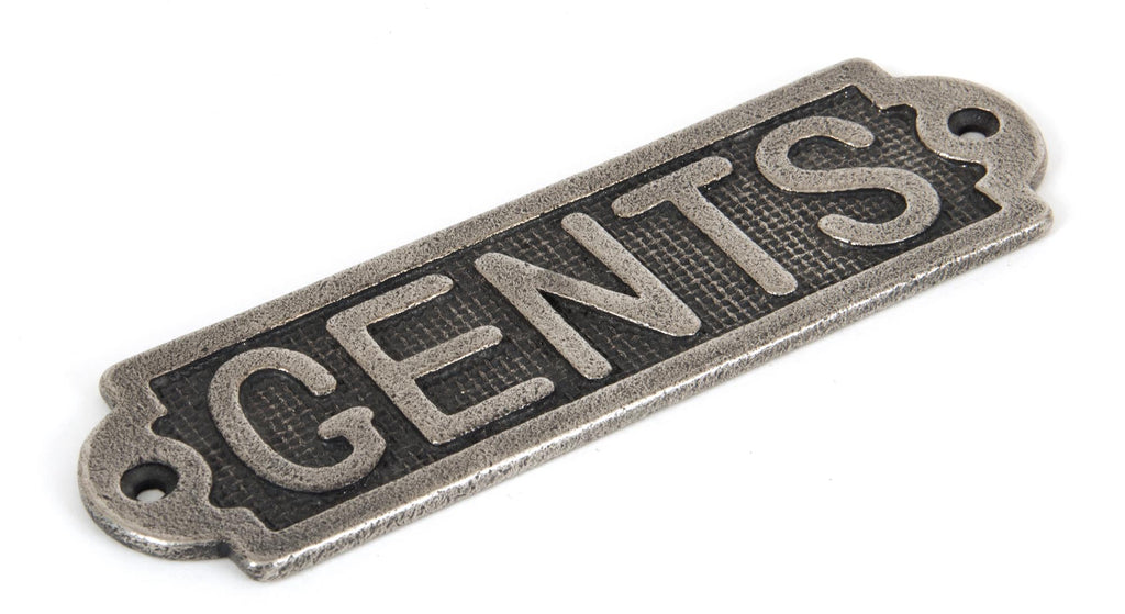 From The Anvil's Antique Pewter Gents Sign