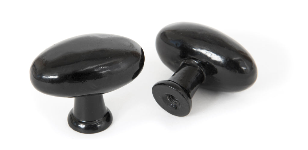 From The Anvil's Black Oval Cabinet Knob (Blacksmith)