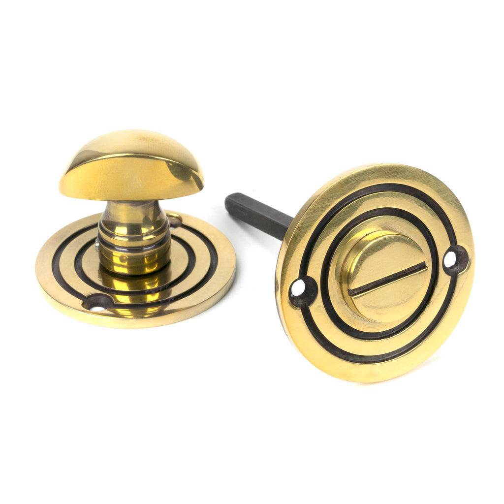 From The Anvil's Aged Brass Round Thumbturn Set