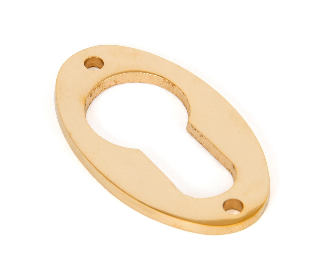 From The Anvil's Polished Brass Oval Euro Esctucheon