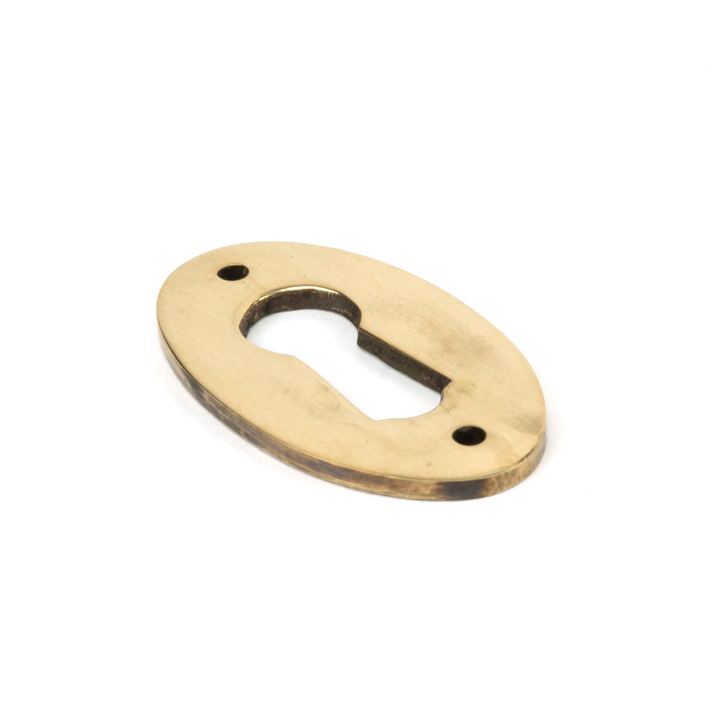 From The Anvil's Aged Brass Oval Escutcheon