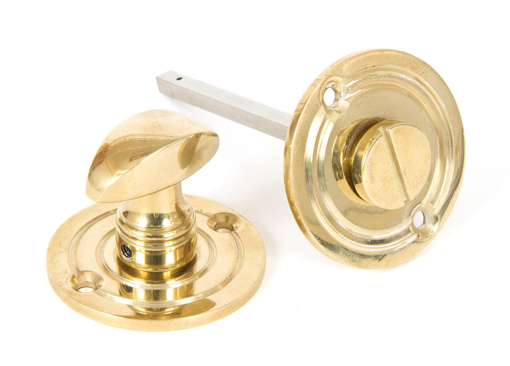 From The Anvil's Polished Brass Round Thumbturn Set