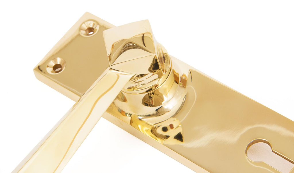 From The Anvil's Polished Brass Straight Lever Lock Set