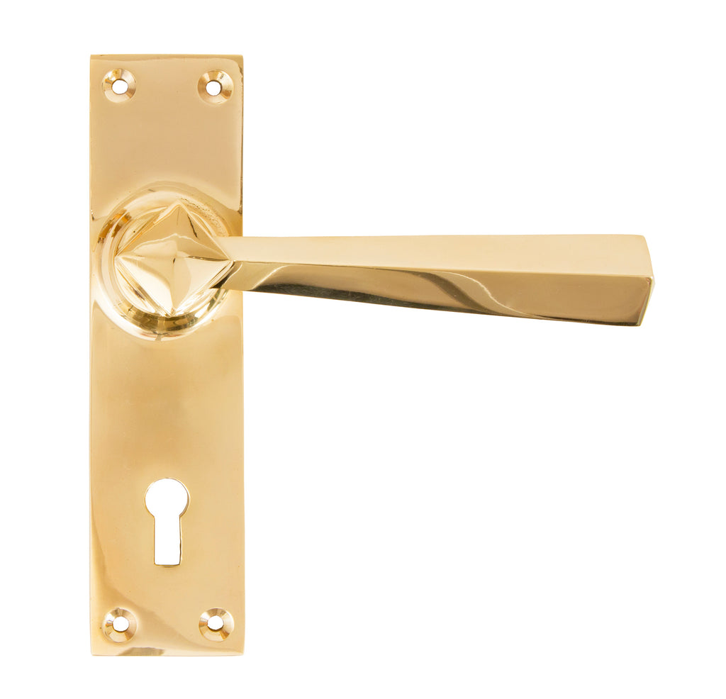 From The Anvil's Polished Brass Straight Lever Lock Set