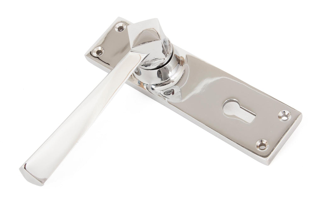 From The Anvil's Polished Chrome Straight Lever Lock Set