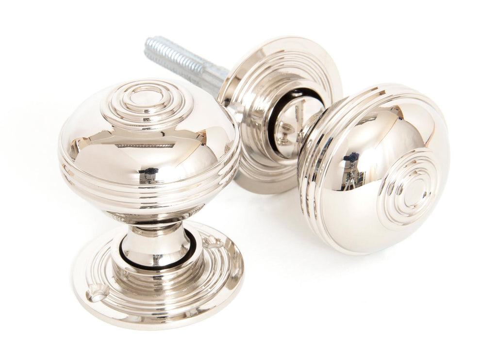 From The Anvil's Polished Nickel Prestbury Mortice/Rim Knob Set