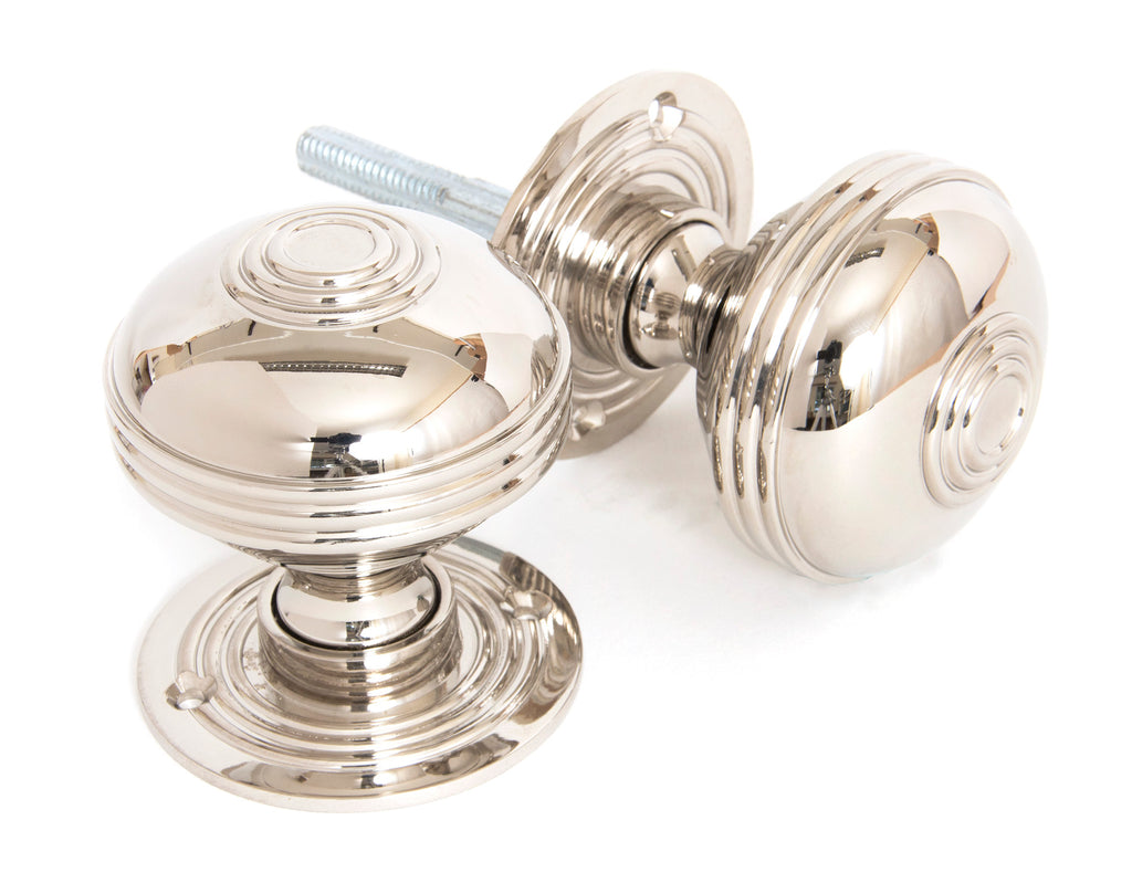 From The Anvil's Polished Nickel Prestbury Mortice/Rim Knob Set