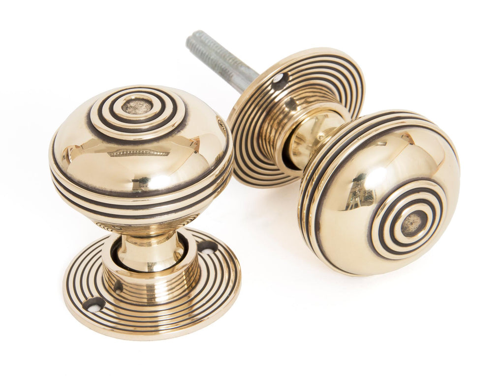 From The Anvil's Aged Brass Prestbury Mortice/Rim Knob Set