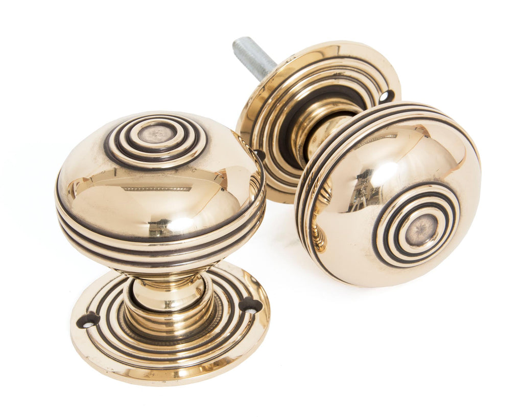 From The Anvil's Aged Brass Prestbury Mortice/Rim Knob Set