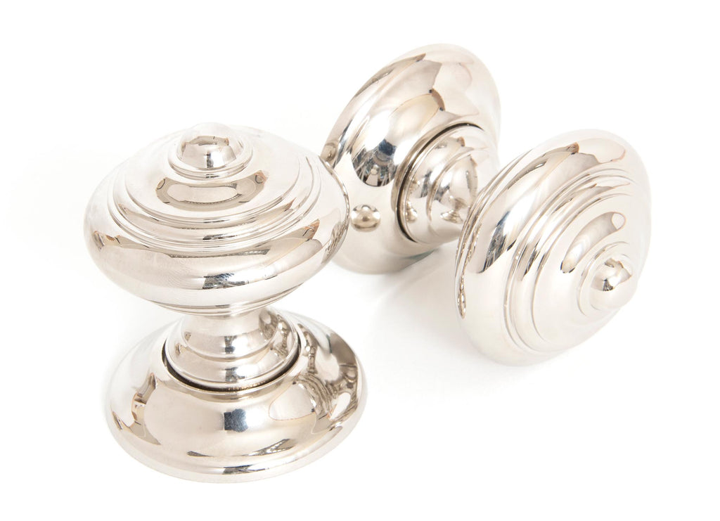 From The Anvil's Polished Nickel Elmore Concealed Mortice Knob Set