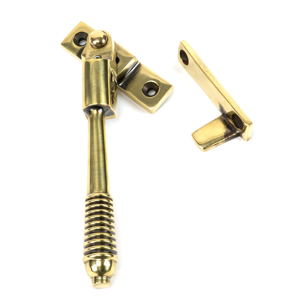 From The Anvil's Aged Brass Night-Vent Locking Reeded Fastener