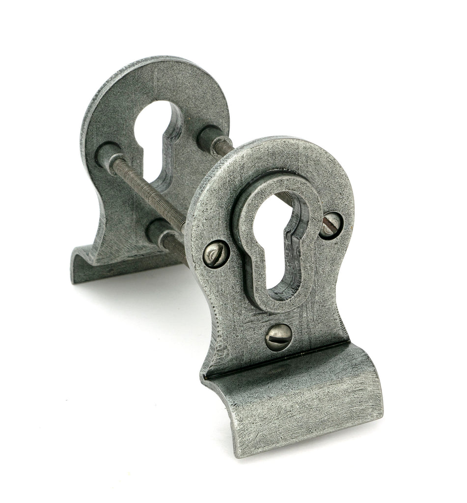 From The Anvil's Pewter Patina 50mm Euro Door Pull (Back to Back Fixings)