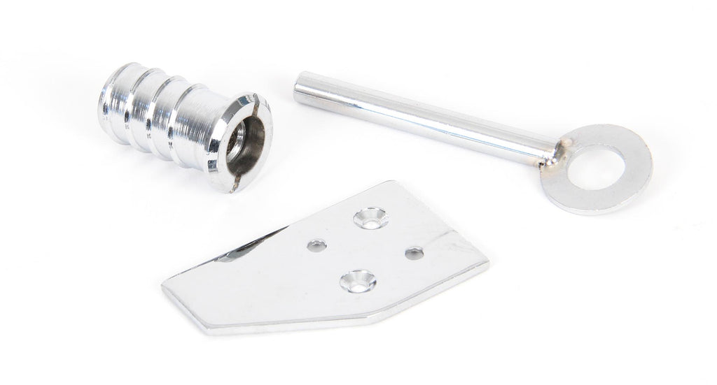 From The Anvil's Polished Chrome Key-Flush Sash Stop