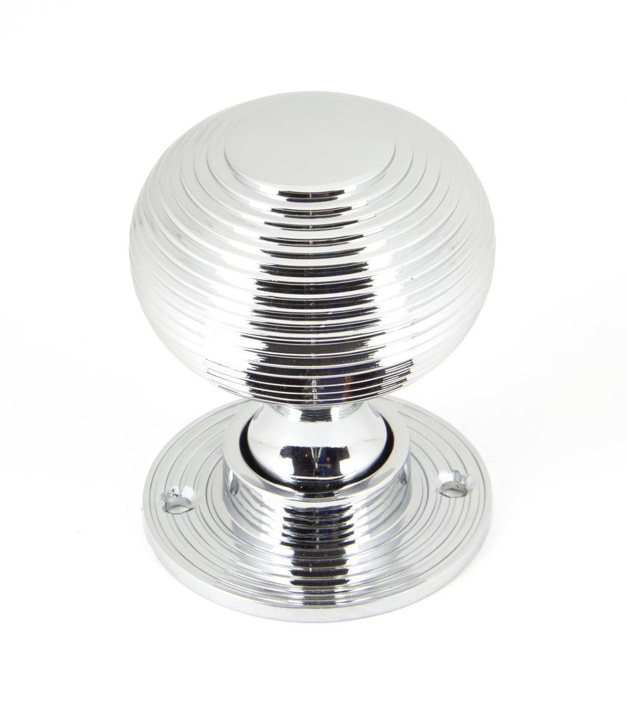 From The Anvil's Polished Chrome Heavy Beehive Mortice/Rim Knob Set