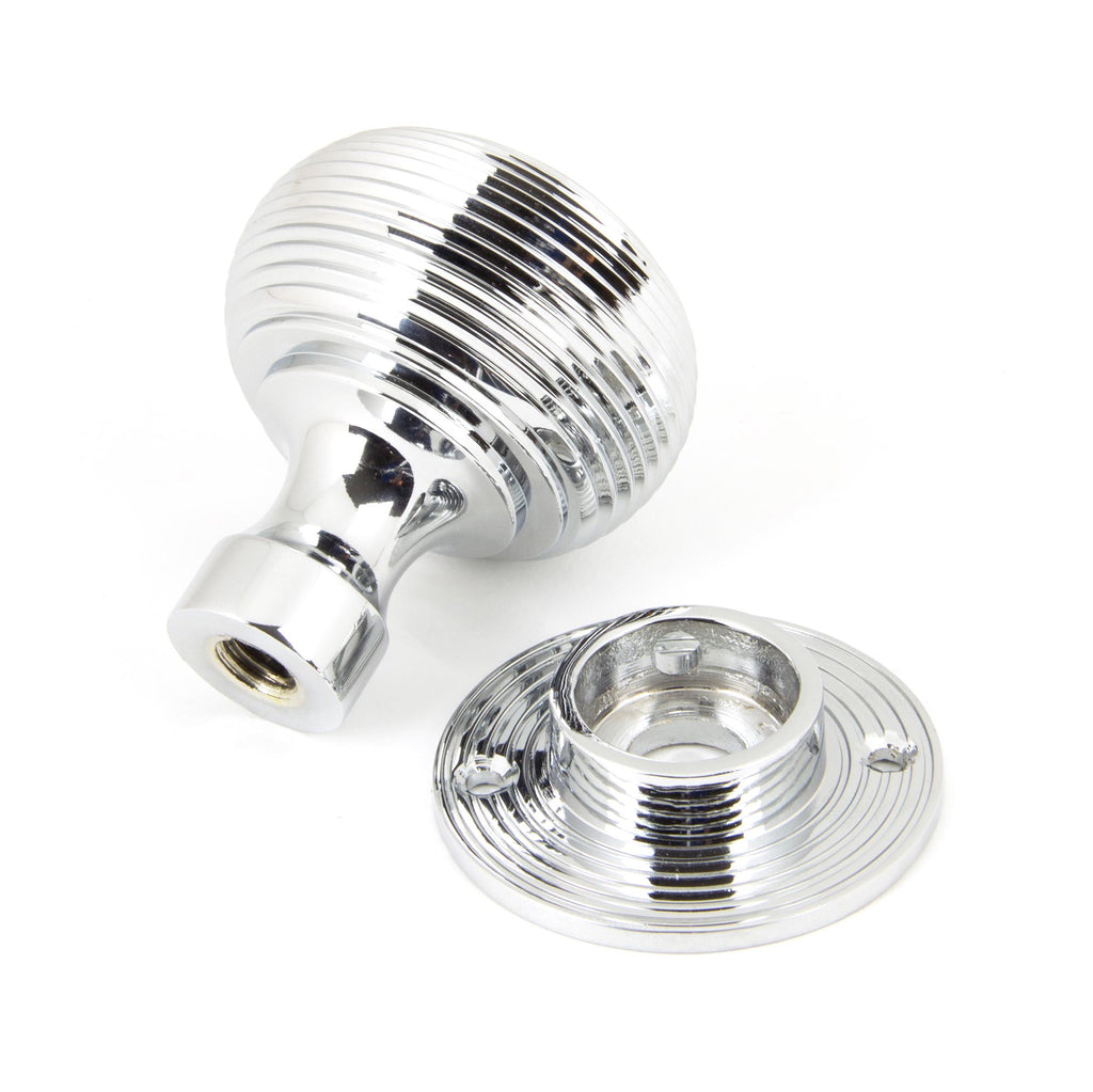 From The Anvil's Polished Chrome Heavy Beehive Mortice/Rim Knob Set