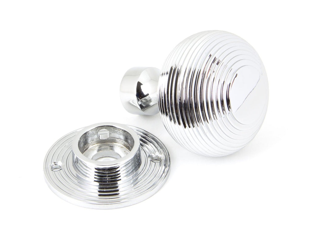 From The Anvil's Polished Chrome Heavy Beehive Mortice/Rim Knob Set