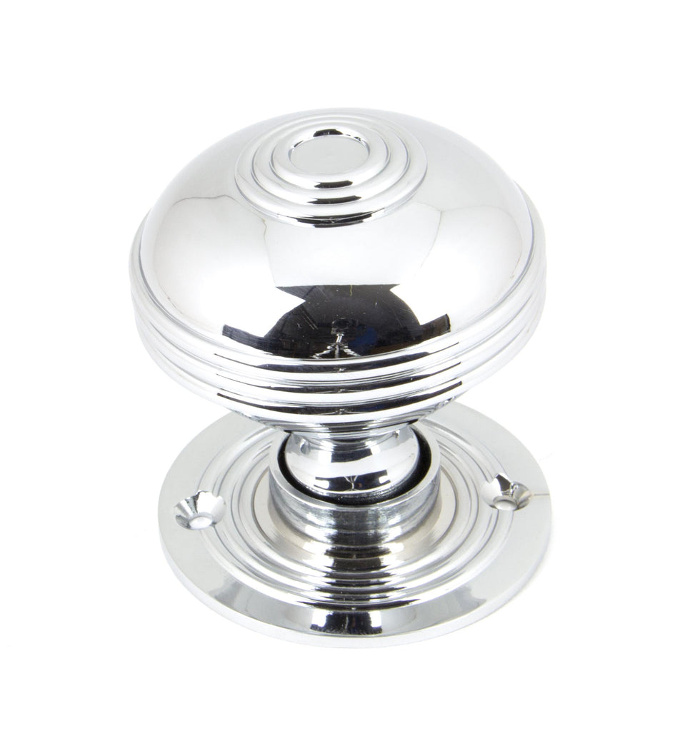 From The Anvil's Polished Chrome Prestbury Mortice/Rim Knob Set