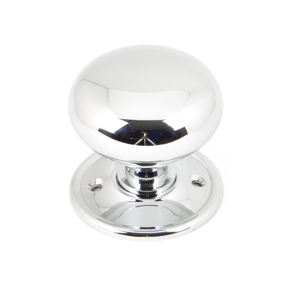 From The Anvil's Polished Chrome Mushroom Mortice/Rim Knob Set