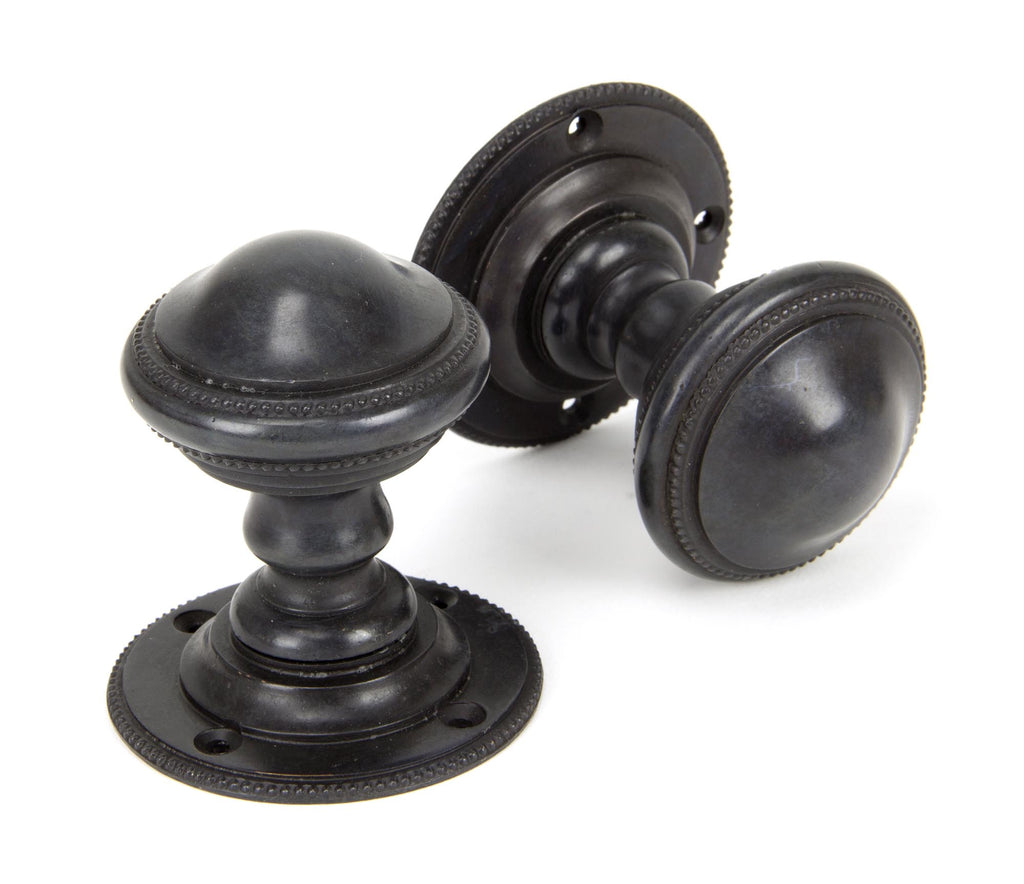 From The Anvil's Aged Bronze Brockworth Mortice Knob Set