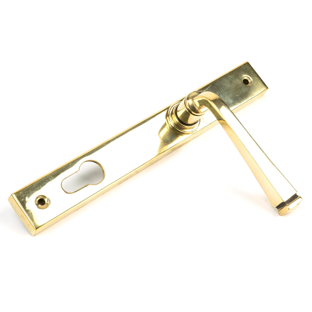 From The Anvil's Aged Brass Avon Slimline Lever Espag. Lock Set