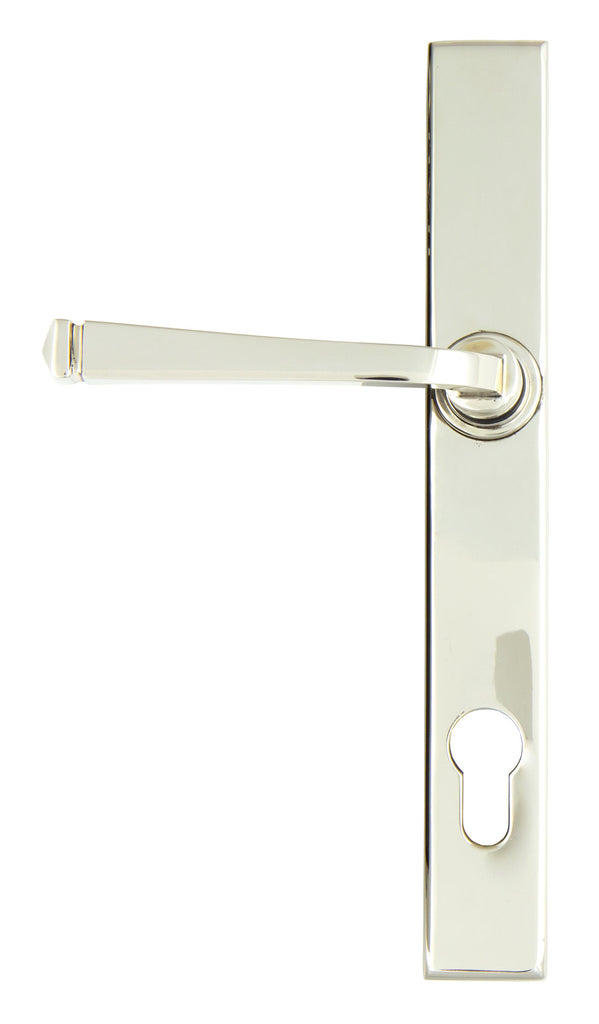 From The Anvil's Polished Nickel Avon Slimline Lever Espag. Lock Set