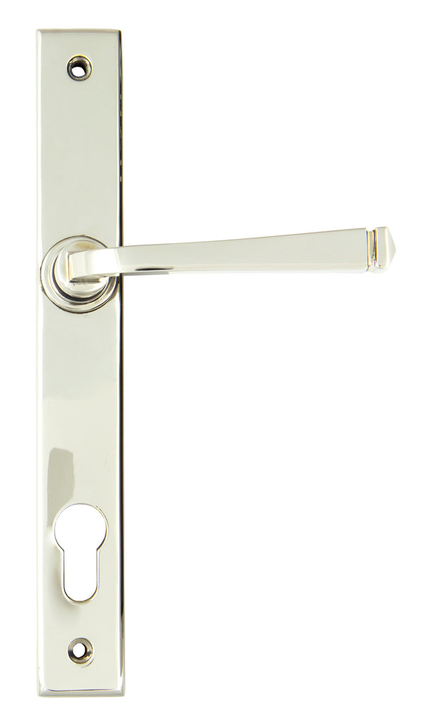 From The Anvil's Polished Nickel Avon Slimline Lever Espag. Lock Set