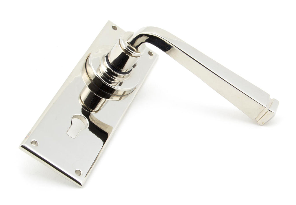 From The Anvil's Polished Nickel Avon Lever Lock Set