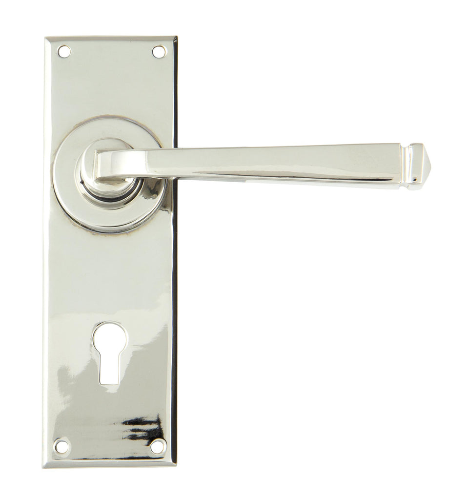 From The Anvil's Polished Nickel Avon Lever Lock Set