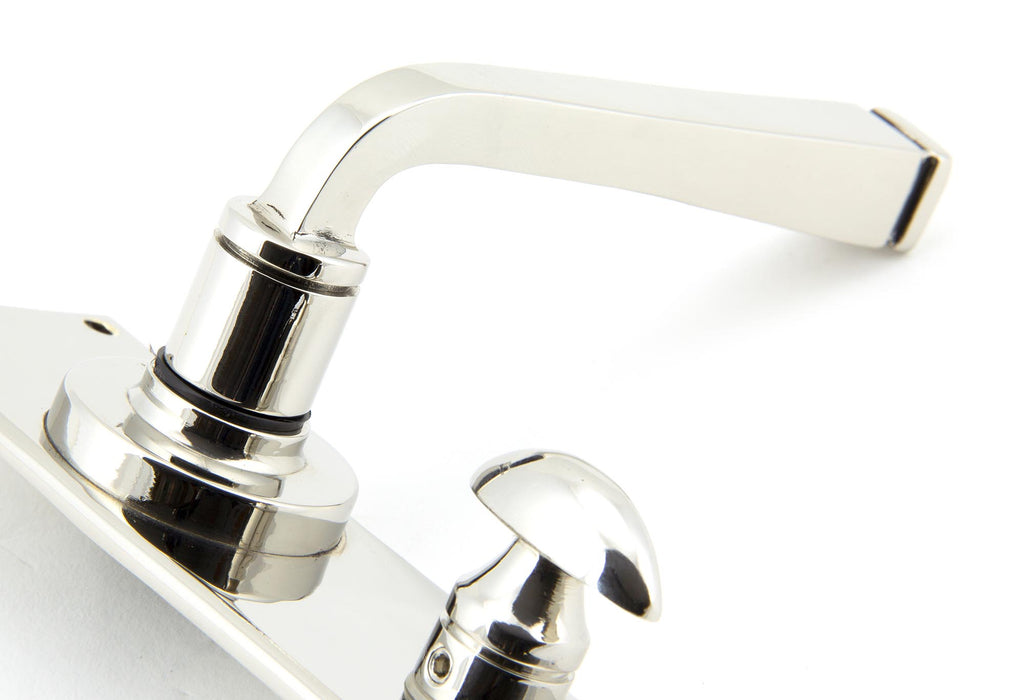 From The Anvil's Polished Nickel Avon Lever Bathroom Set