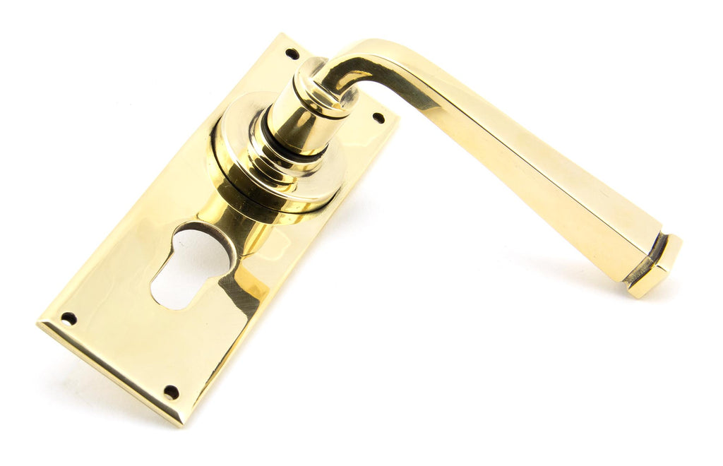 From The Anvil's Aged Brass Avon Lever Euro Lock Set