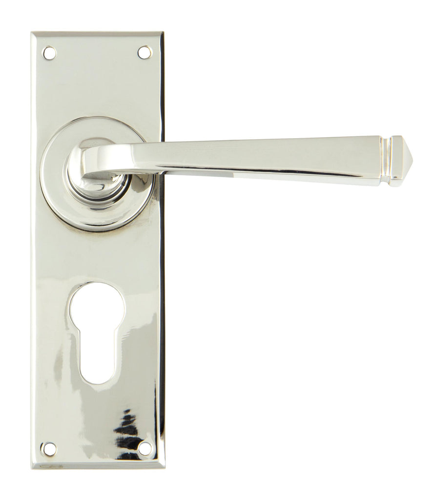 From The Anvil's Polished Nickel Avon Lever Euro Lock Set