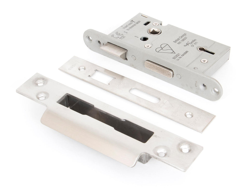 From The Anvil's Satin Stainless Steel 5 Lever Heavy Duty BS Sash Lock