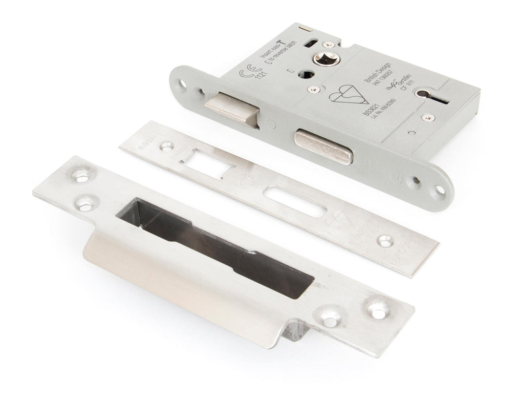 From The Anvil's Satin Stainless Steel 5 Lever Heavy Duty BS Sash Lock