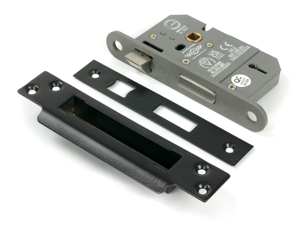 From The Anvil's Black 5 Lever BS Sash Lock KA