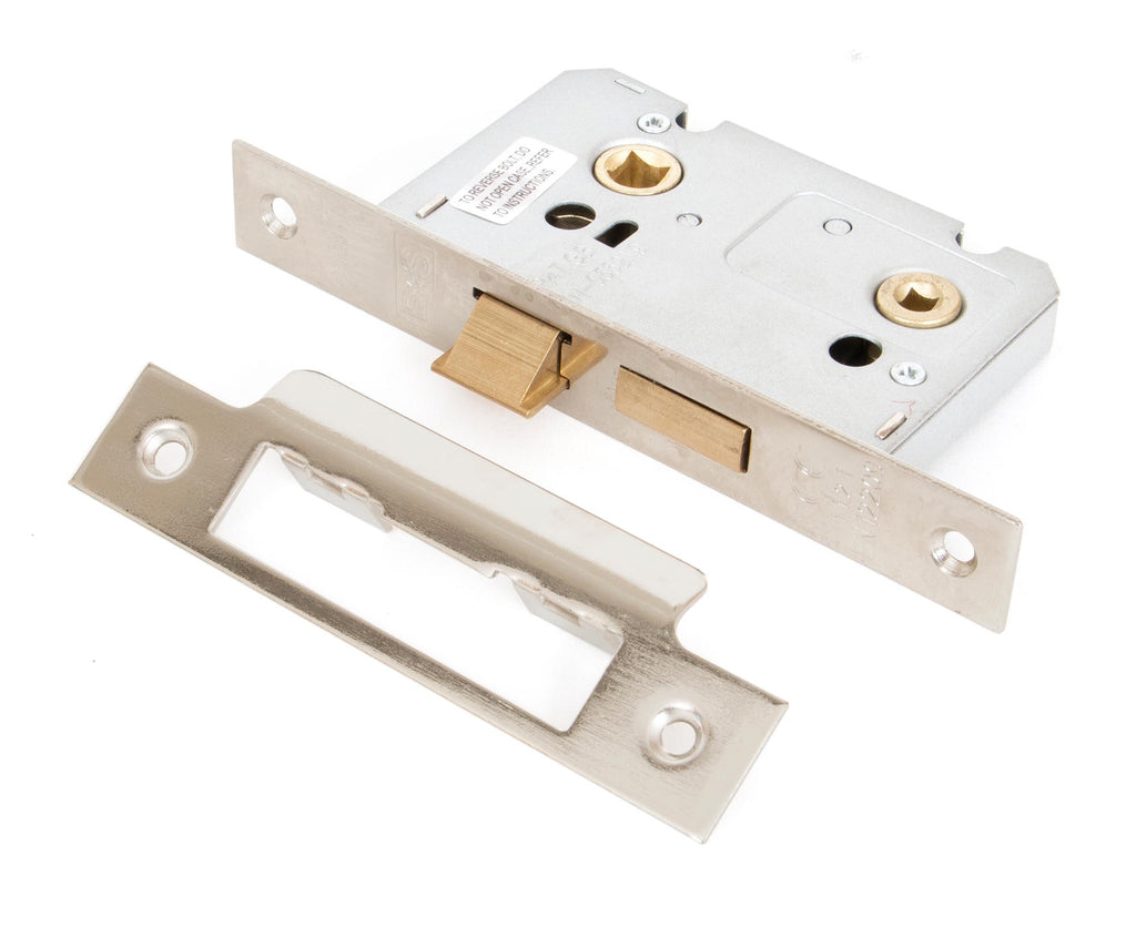 From The Anvil's Polished Nickel Bathroom Mortice Lock