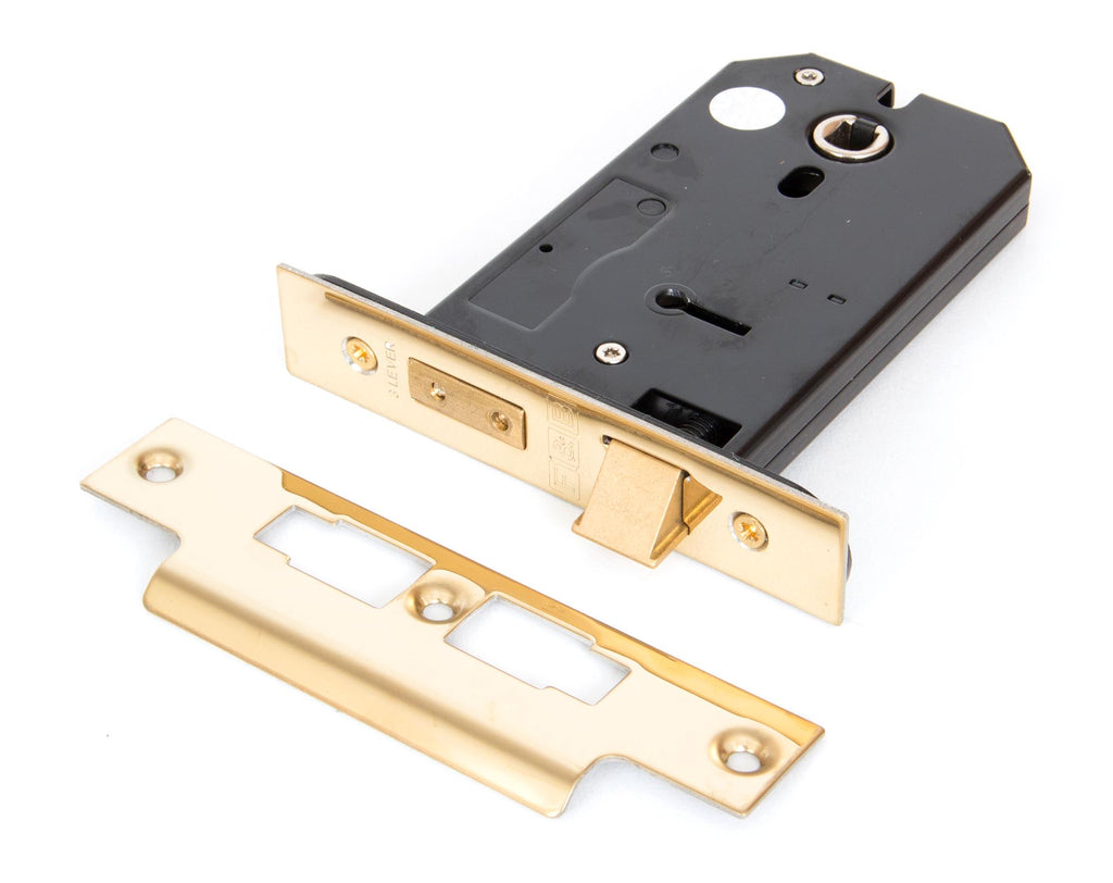 From The Anvil's PVD Brass 5" Horizontal 3 Lever Sash Lock