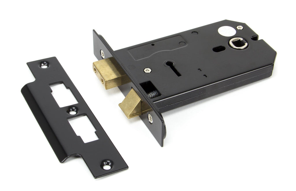 From The Anvil's Black 5" Horizontal 3 Lever Sash Lock