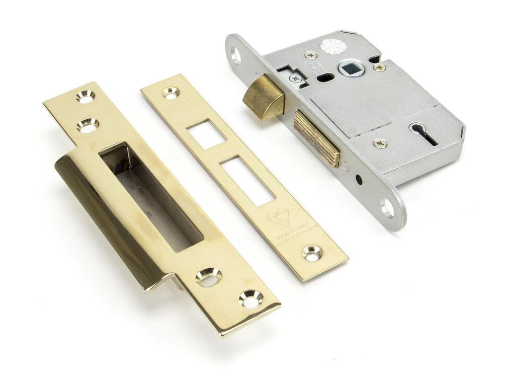 From The Anvil's PVD Brass 5 Lever BS Sash Lock