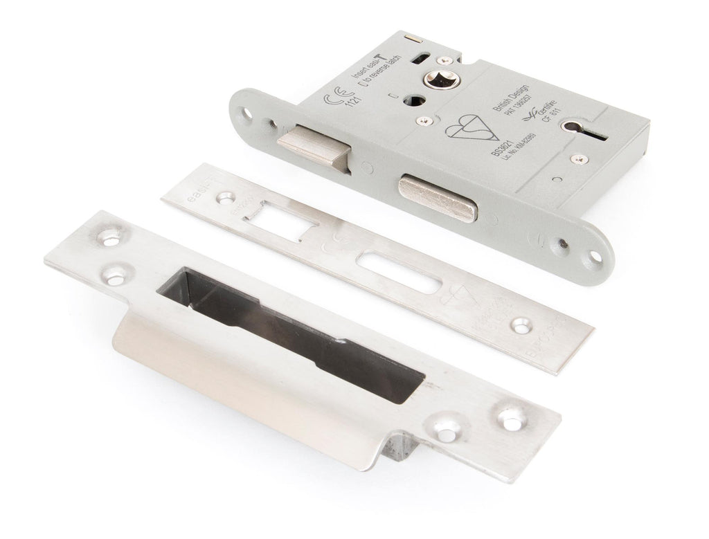 From The Anvil's Satin Stainless Steel 5 Lever Heavy Duty BS Sash Lock KA