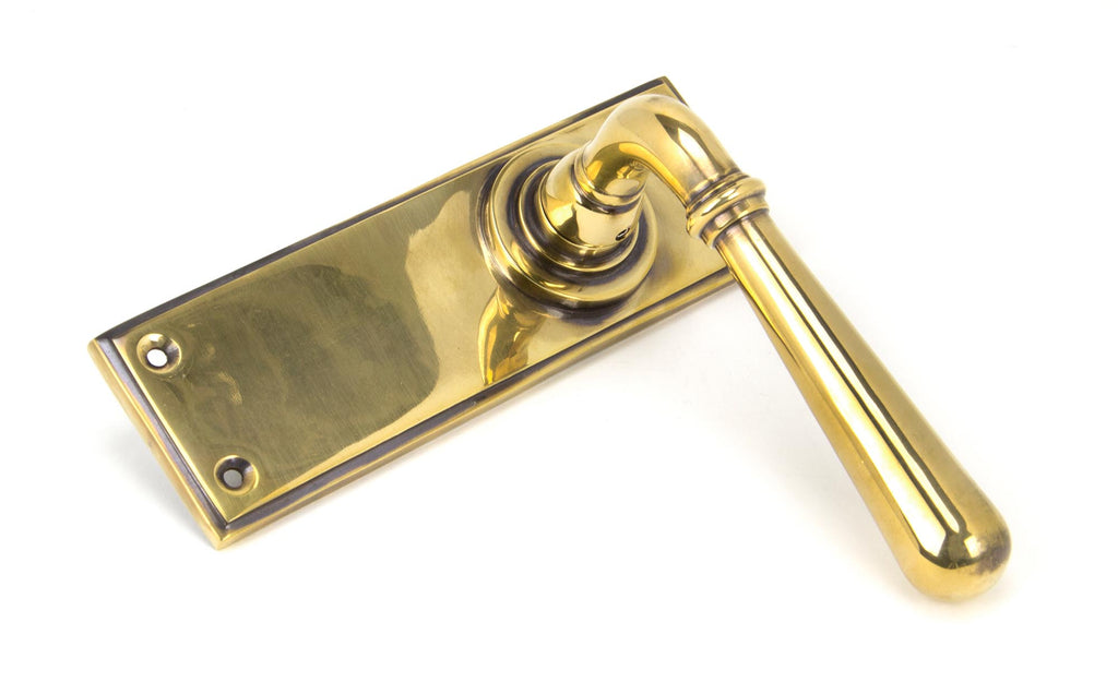 From The Anvil's Aged Brass Newbury Lever Latch Set