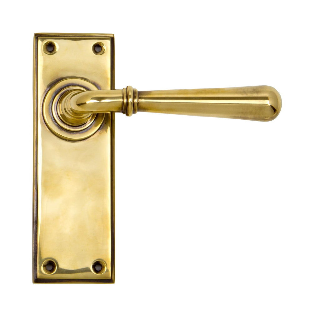 From The Anvil's Aged Brass Newbury Lever Latch Set