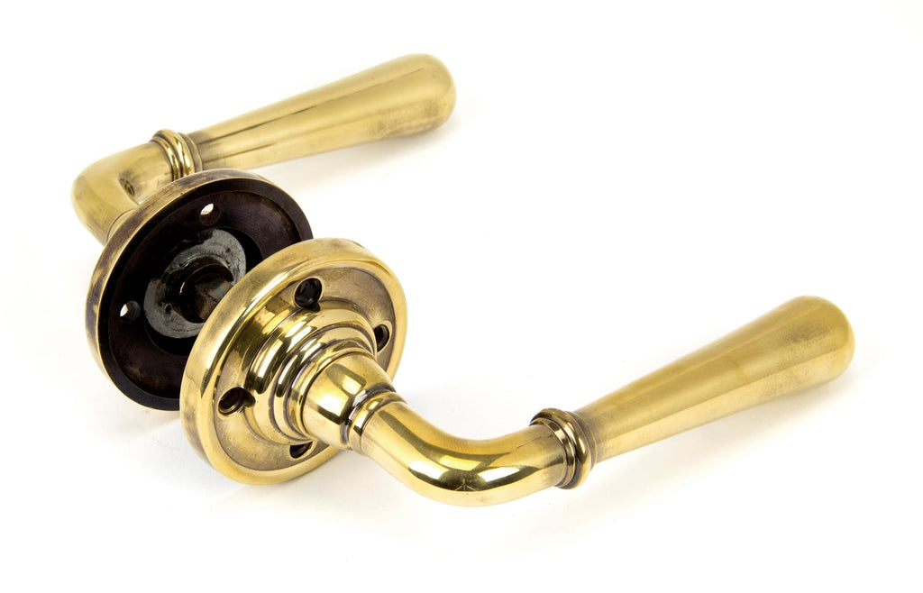 From The Anvil's Aged Brass Newbury Lever on Rose Set