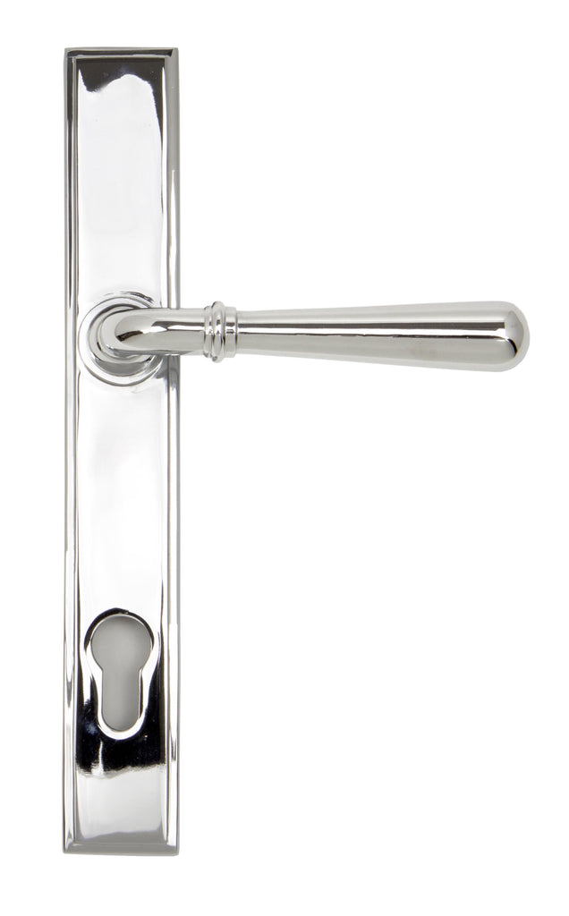 From The Anvil's Polished Chrome Newbury Slimline Lever Espag. Lock Set