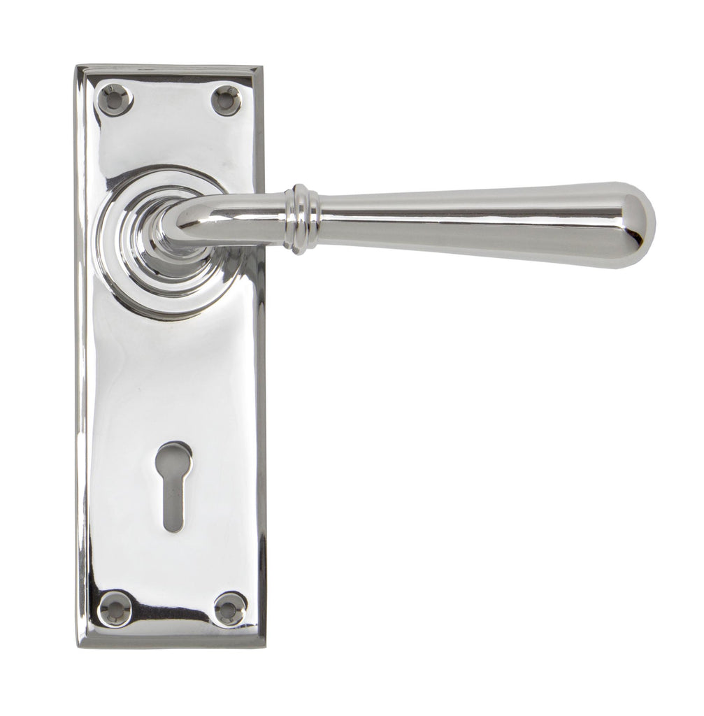 From The Anvil's Polished Chrome Newbury Lever Lock Set