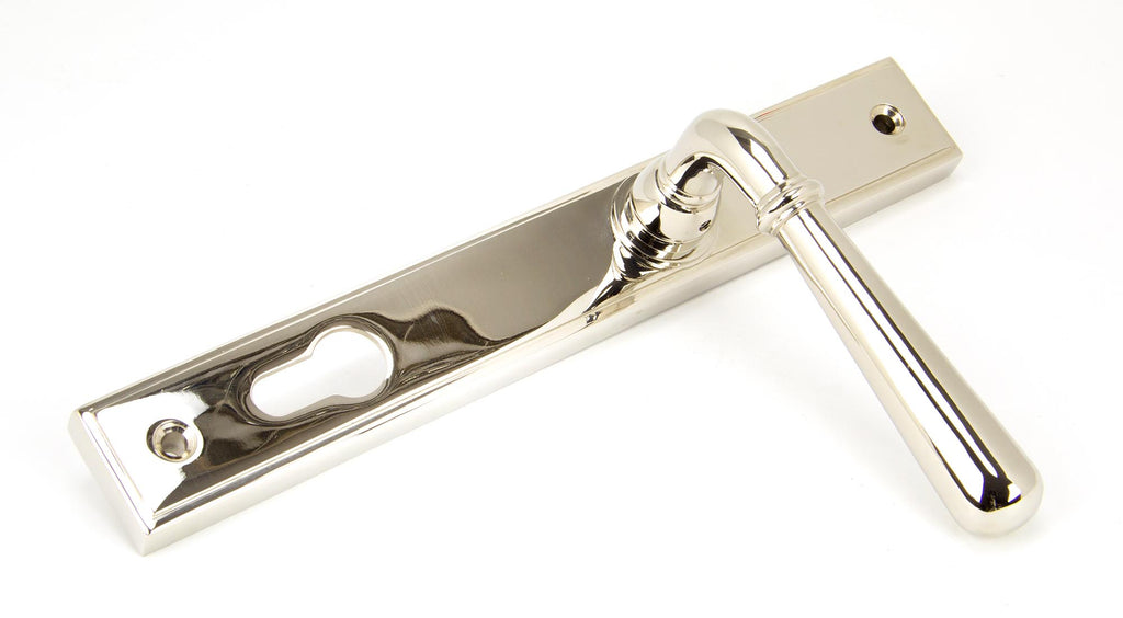 From The Anvil's Polished Nickel Newbury Slimline Lever Espag. Lock Set