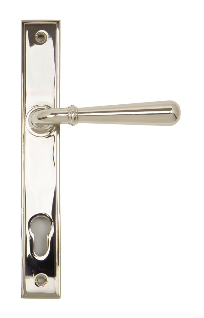 From The Anvil's Polished Nickel Newbury Slimline Lever Espag. Lock Set