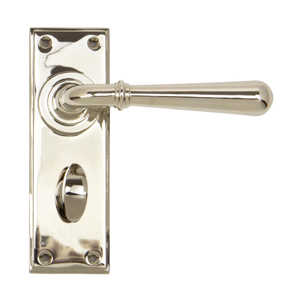 From The Anvil's Polished Nickel Newbury Lever Bathroom Set