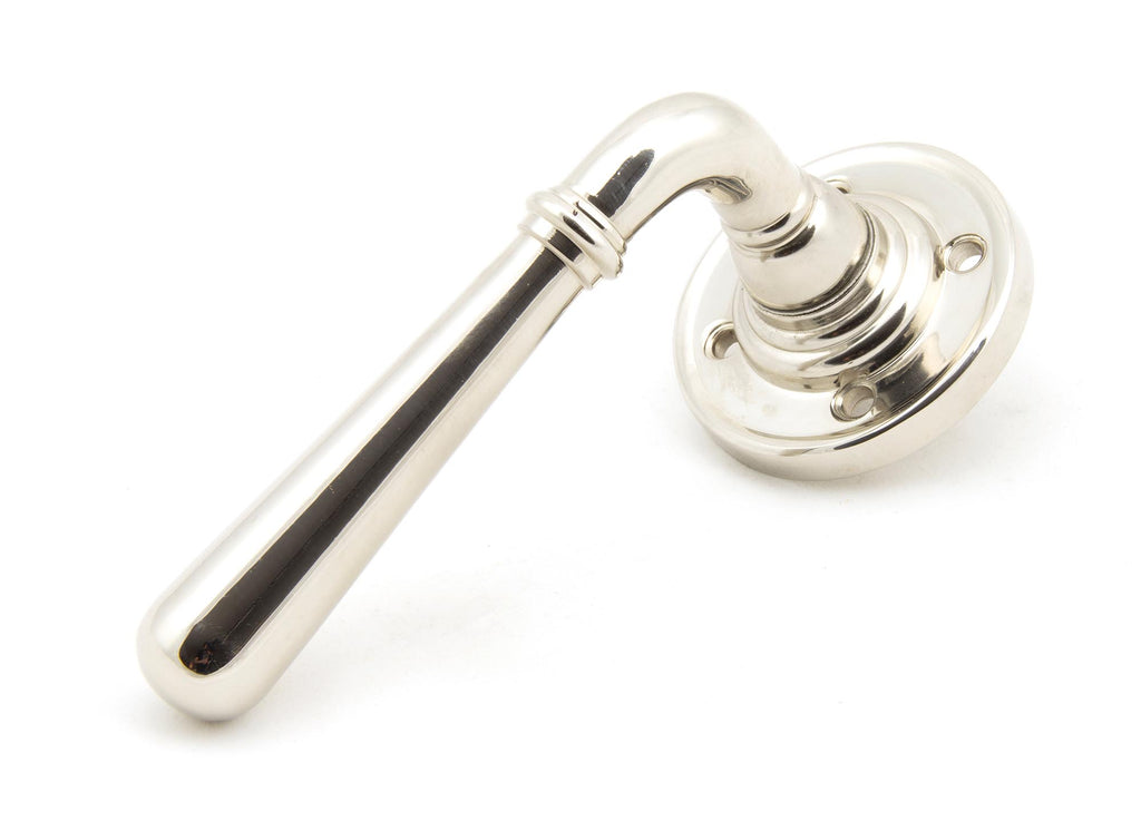 From The Anvil's Polished Nickel Newbury Lever on Rose Set