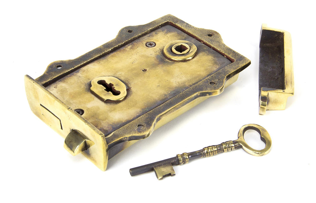 From The Anvil's Aged Brass Davenport Rim Lock